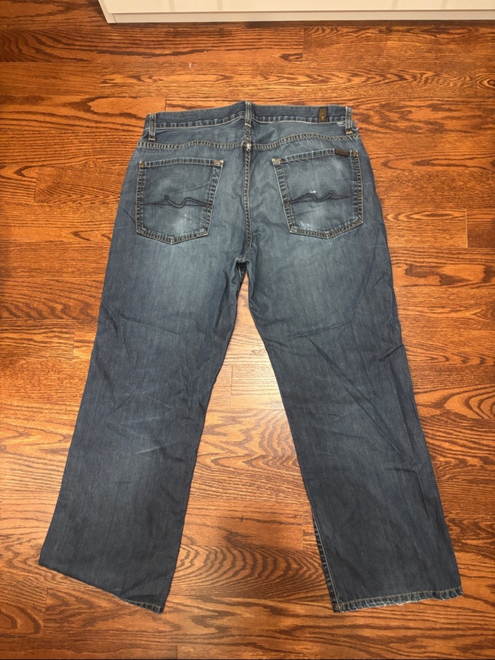 7 For All Mankind Men's Medium Blue Relaxed Straight Jeans